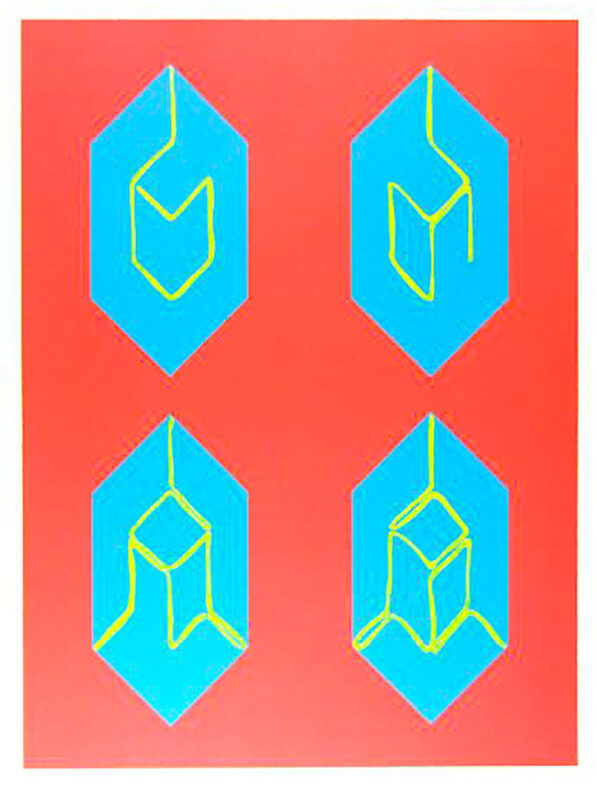 George E. Russell Yellow Crod Form, 1975 Screen Print - Sérigraphie 