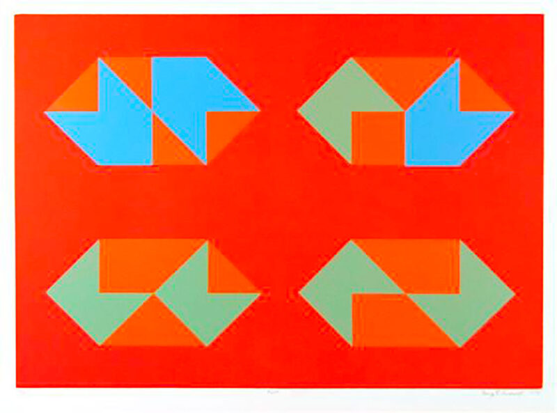 George E. Russell Flip, 1974 Screen Print - Sérigraphie 